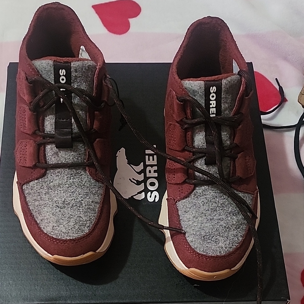 Sorel Burgundy and Gray Casual Shoes